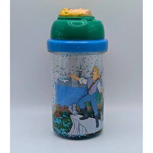 Vintage Disney Store Pocahontas John Smith Double Layer Wall Plastic Glitter Cup
